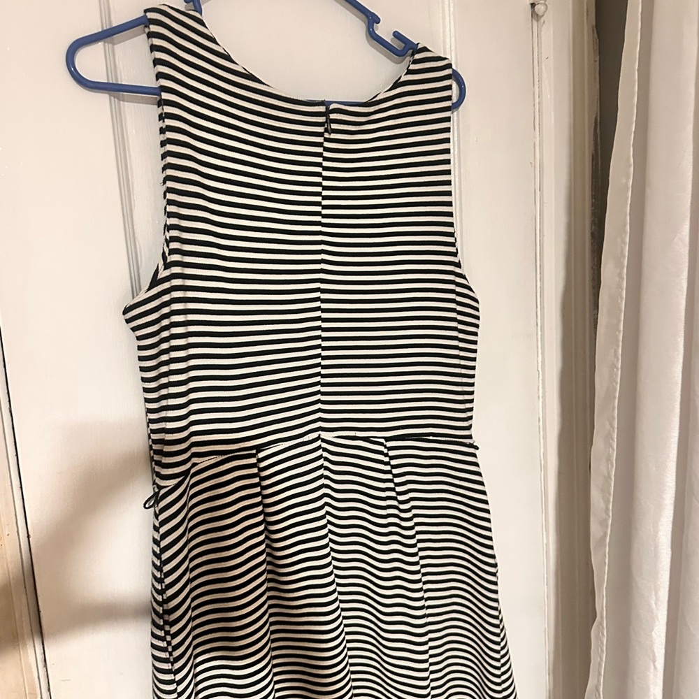 Merona Black and White Striped Midi Dress With Pockets!!!